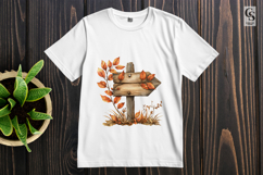 Autumn Wooden Sign Board Clipart PNG Product Image 2