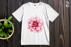Pink Dahlia Flower Sublimation Clipart PNG Product Image 3