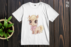 Cute Kawaii Pony with Bow Cartoon Horse Clipart Product Image 3