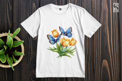 Butterfly Tulip Watercolor Clipart PNG Product Image 3