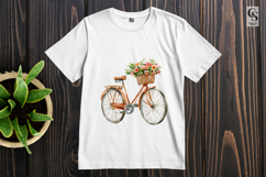 Vintage Bicycle with Flower Basket Clipart Product Image 2