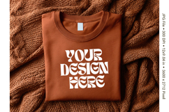 Brown T-shirt Mockups Bella and Canvas Top View Mockups_36 Product Image 1