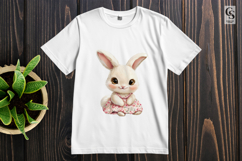 Adorable Bunny in Dress Cute Rabbit Clipart Sublimation PNG Product Image 3