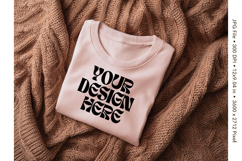 Pink T-shirt Mockups Bella and Canvas Top View Mockups_38 Product Image 1