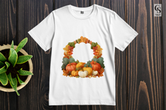 Fall Pumpkin Floral Frame Clipart PNG Product Image 2