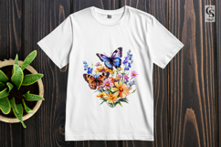 Floral Watercolor Butterfly Clipart Sublimation PNG Product Image 3