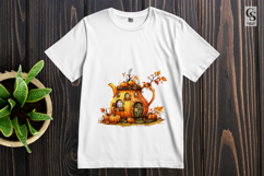 Fantasy Autumn Teapot Cottage House Clipart PNG Product Image 2