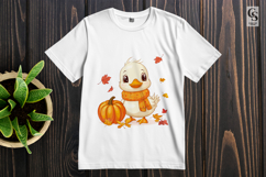 Duck Pumpkin Clipart PNG | Cute Autumn Animal Sublimation Product Image 3