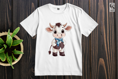 Cute School Cow Clipart PNG Product Image 3
