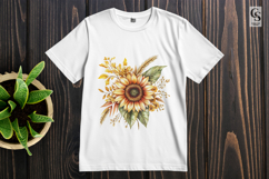 Sunflower and Wheat Floral Clipart Sublimation PNG Product Image 3