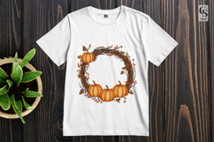 Autumn Pumpkin Wreath Clipart PNG Product Image 2