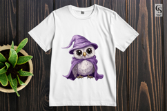 Cute Owl in Wizard Hat Kawaii Magic Clipart Sublimation PNG Product Image 3