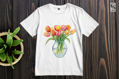 Tulip Flower Vase Set clipart sublimation png Product Image 3