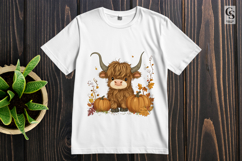 Highland Cow Autumn Clipart PNG Product Image 2