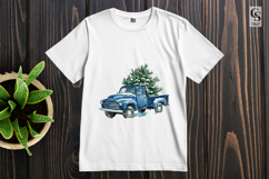 Blue Vintage Truck Clipart Sublimation PNG Product Image 3