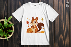 Cute Autumn Squirrel Clipart with Pumpkins and Acorns Product Image 3