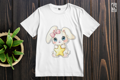 Cute Bunny in Dress Watercolor Rabbit Clipart PNG Product Image 3