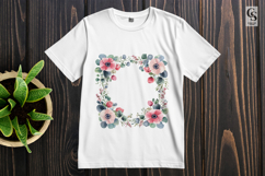 Pink Floral Frame Clipart Sublimation PNG Product Image 3