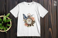 Vintage Pocket Watch Clipart Sublimation PNG Product Image 3