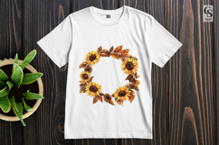 Autumn Sunflower Wreath Clipart Sublimation PNG Product Image 3