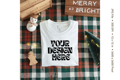Christmas T-shirt Mockups Bella and Canvas Top View_46 Product Image 1
