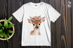 Deer with Floral Crown Clipart Sublimation PNG Product Image 3