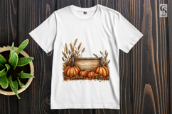 Rustic Autumn Wooden Sign Clipart with Pumpkins Product Image 2