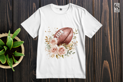 Watercolor Floral Football Clipart Sublimation PNG Product Image 3