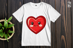 Cute Red Stitched Heart Clipart Sublimation PNG Product Image 3