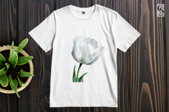 White Tulip Flower Clipart Sublimation PNG Product Image 3