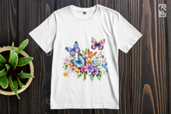 Floral Watercolor Butterfly Clipart Sublimation PNG Product Image 3