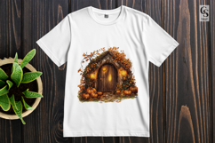 Autumn Cottage House Clipart PNG Product Image 2