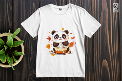 Cute Panda with Pumpkin Pie Clipart PNG Product Image 2