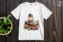 Vintage Lantern With Books Clipart Sublimation PNG Product Image 3