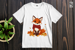 Cute Autumn Fox Clipart Sublimation PNG Product Image 2