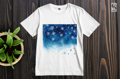 Blue Snowflake Background Clipart Sublimation PNG Product Image 3