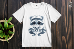 Cute Raccoon Sailor Clipart PNG Product Image 3
