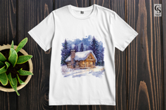 Cozy Winter Cabin Clipart Sublimation PNG Product Image 3