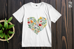 Wildflower Heart Floral Clipart Sublimation PNG Product Image 3