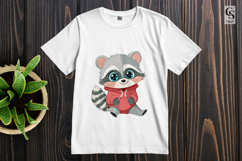 Cute Raccoon in Red Hoodie Clipart PNG Product Image 2