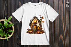 Enchanted Autumn Cottage Door Fairy House Clipart PNG Product Image 2