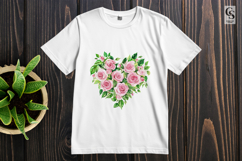 Watercolor Rose Heart Clipart PNG Product Image 2