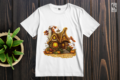 Autumn Cottage House Clipart PNG Product Image 2