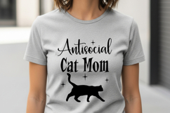 Antisocial Cat Mom Black Cat Funny Sarcastic Sublimation PNG Product Image 2