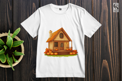 Autumn Pumpkin House Clipart Sublimation PNG Product Image 2