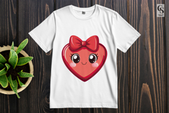 Cute Kawaii Heart with Bow Cartoon Love Bundle Clipart Product Image 3