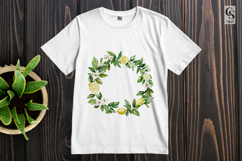 Lemon Floral Wreath Clipart PNG Product Image 3