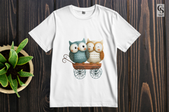 Cute Owl Couple Clipart | Baby Owl Sublimation PNG Product Image 2