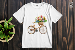 Watercolor Bicycle with Flower Basket Clipart Product Image 3