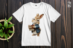 Bookish Bunny Clipart PNG Product Image 3